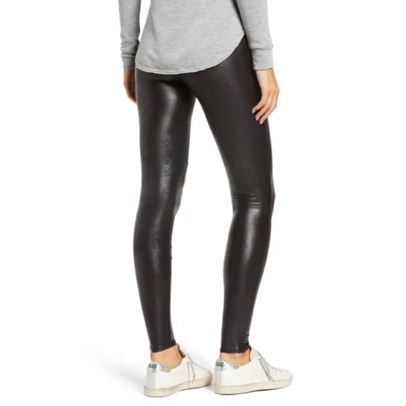 SPANX High Rise Faux Leather Coated Leggings Black Size Small - Picture 4 of 11